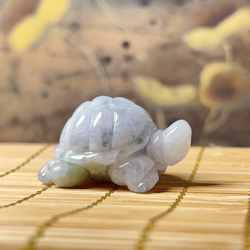 【吉祥‧長壽】飄花翡翠烏龜 | 天然緬甸A貨翡翠 | 送禮