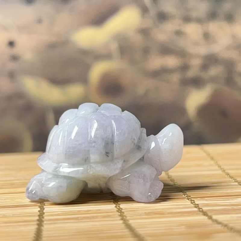 【吉祥‧長壽】飄花翡翠烏龜 | 天然緬甸A貨翡翠 | 送禮