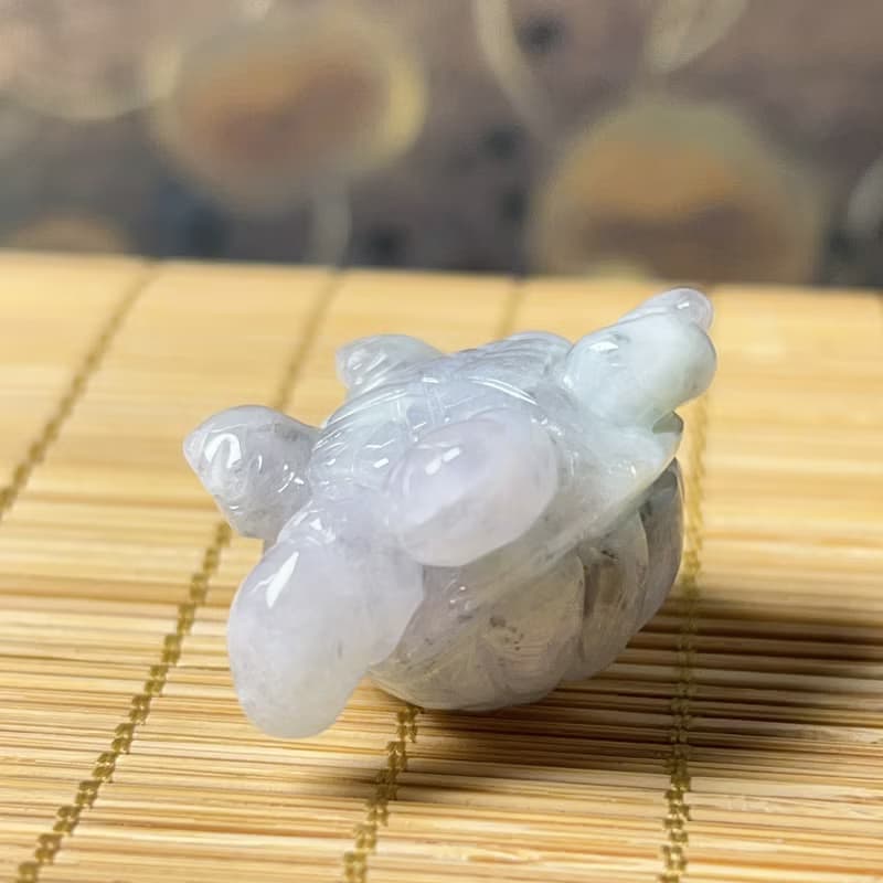 【吉祥‧長壽】飄花翡翠烏龜 | 天然緬甸A貨翡翠 | 送禮