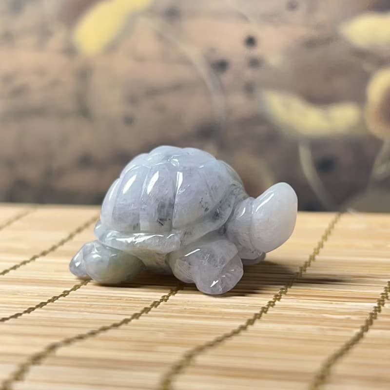 【吉祥‧長壽】飄花翡翠烏龜 | 天然緬甸A貨翡翠 | 送禮
