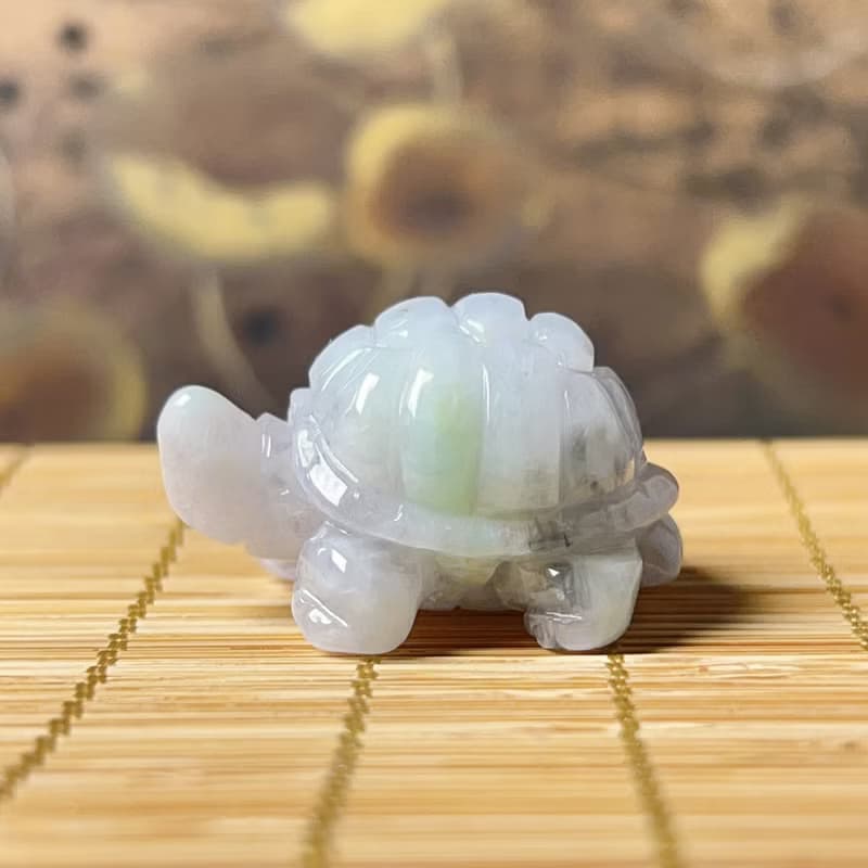 【吉祥‧長壽】飄花翡翠烏龜 | 天然緬甸A貨翡翠 | 送禮