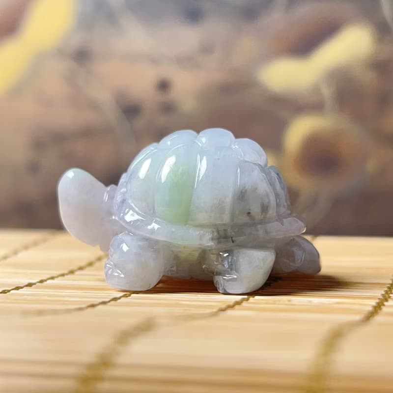【吉祥‧長壽】飄花翡翠烏龜 | 天然緬甸A貨翡翠 | 送禮