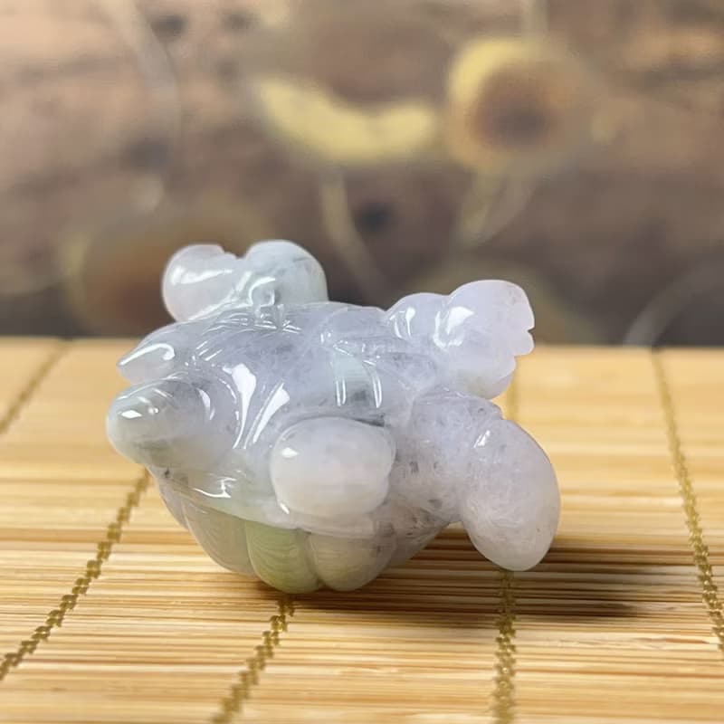 【吉祥‧長壽】飄花翡翠烏龜 | 天然緬甸A貨翡翠 | 送禮