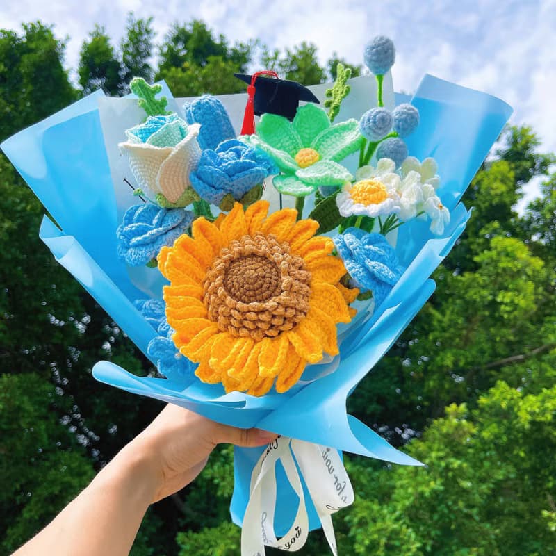 手作鉤織畢業花束