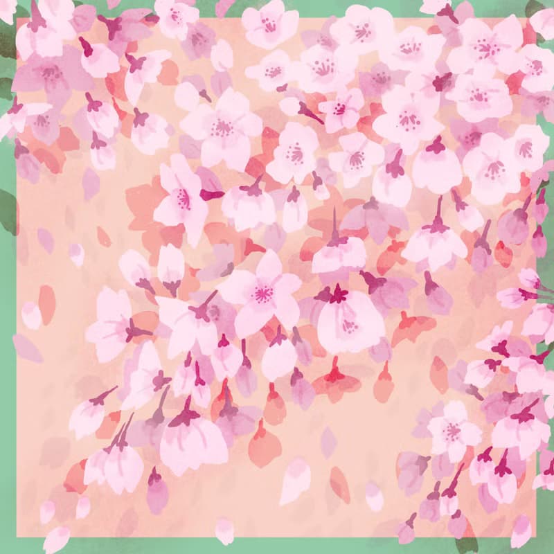桜の大判ハンカチ