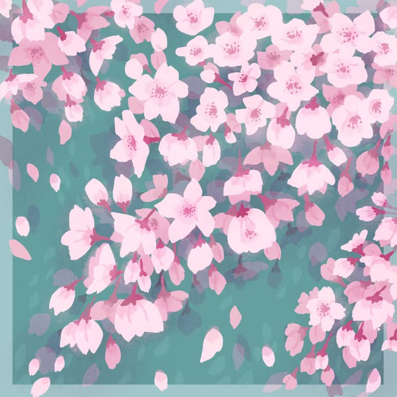 桜の大判ハンカチ