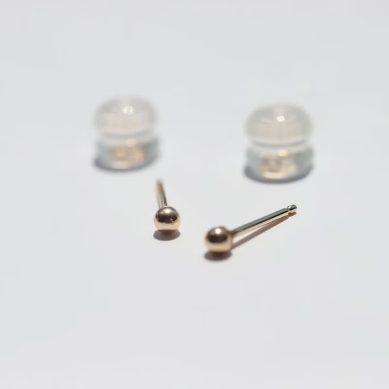 14K Gold Ball Earring 金球耳針耳環(一對) (2mm)
