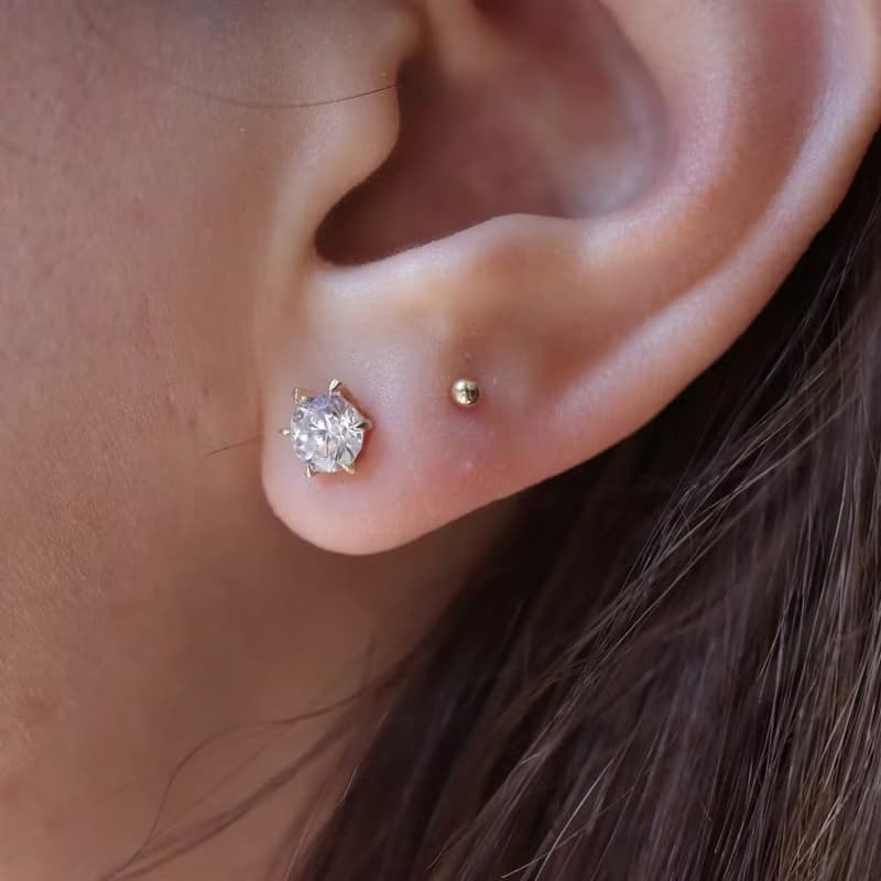 14K Gold Ball Earring 金球耳針耳環(一對) (2mm)