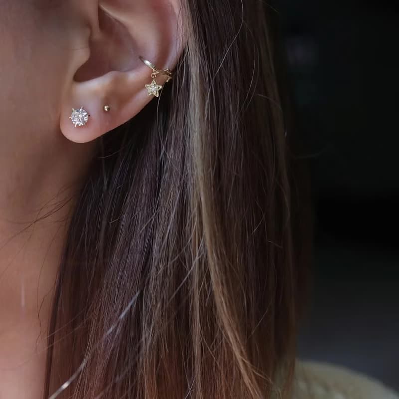 14K Gold Ball Earring 金球耳針耳環(一對) (2mm)