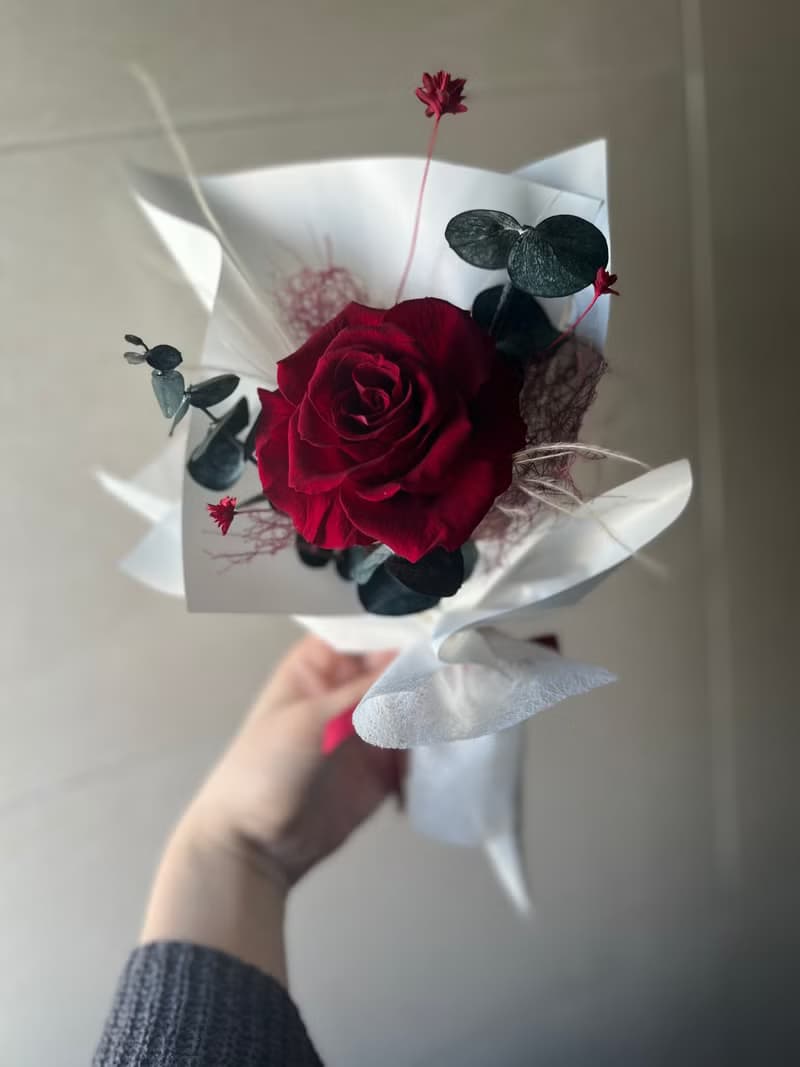 永生玫瑰花束 單支玫瑰花束 恆星花 乾燥花 生日花束 告白花束