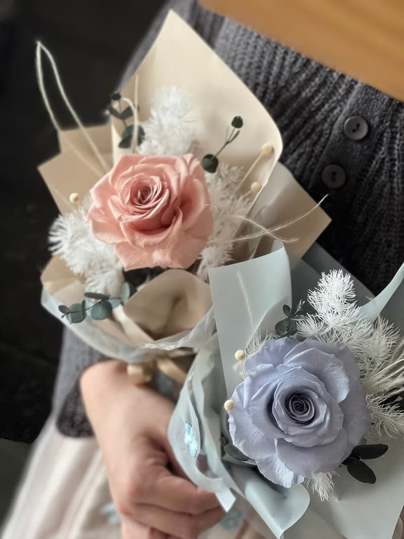 永生玫瑰花束 單支玫瑰花束 恆星花 乾燥花 生日花束 告白花束