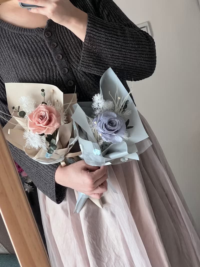 永生玫瑰花束 單支玫瑰花束 恆星花 乾燥花 生日花束 告白花束