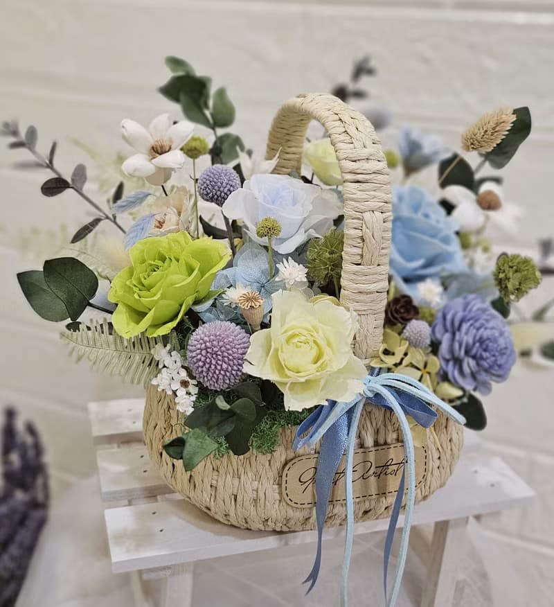 永生花籃  新居賀禮 升遷桌花 開幕 居家擺飾 退休 新婚 入厝禮