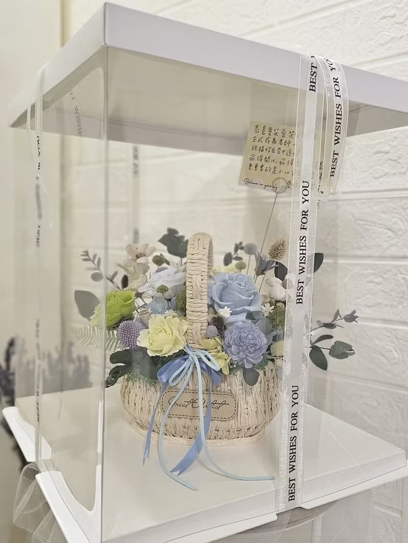 永生花籃  新居賀禮 升遷桌花 開幕 居家擺飾 退休 新婚 入厝禮