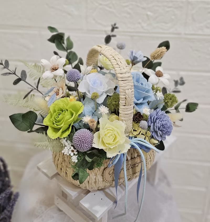 永生花籃  新居賀禮 升遷桌花 開幕 居家擺飾 退休 新婚 入厝禮