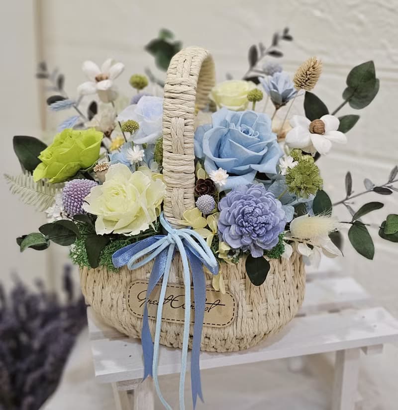 永生花籃  新居賀禮 升遷桌花 開幕 居家擺飾 退休 新婚 入厝禮