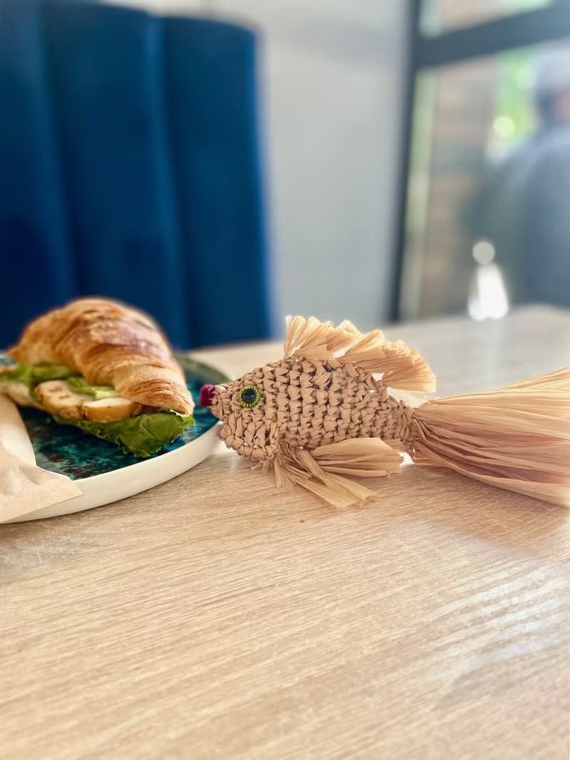 Raffia Fish Charm Handmade Bag Accessory  Summer Ocean-Inspired Keychain