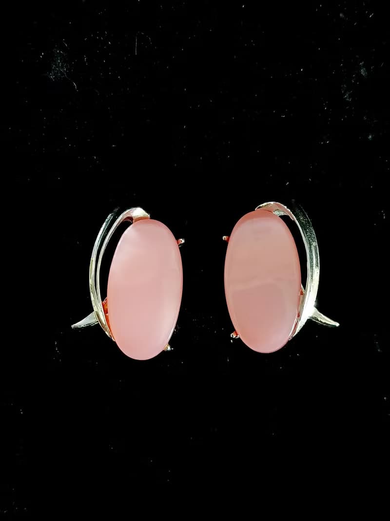 vintage jewelry  風尚粉彩賽珞珞 夾式耳環
