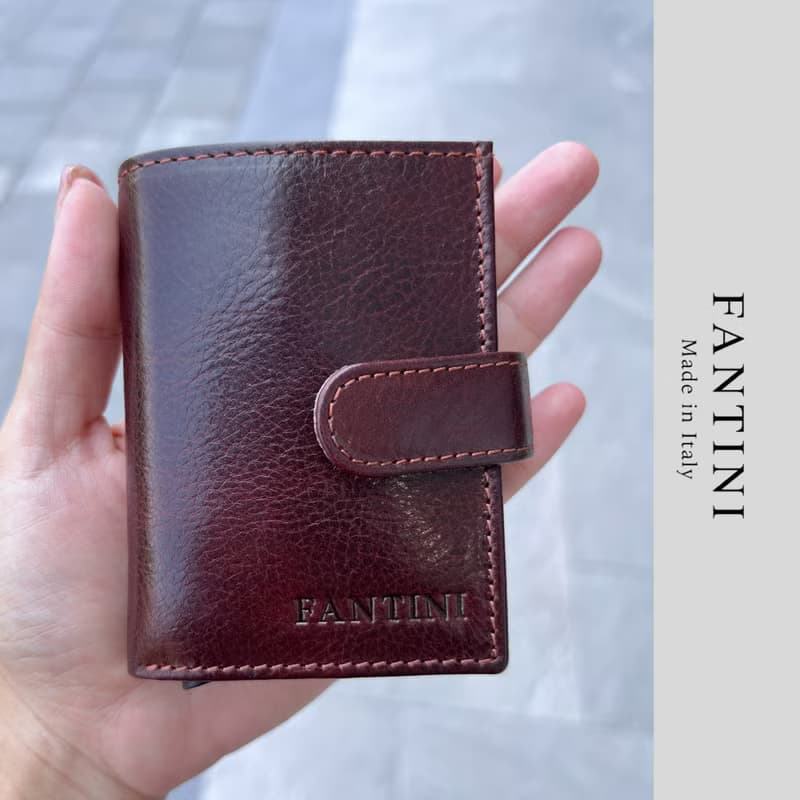 坦斯Tannex 彈出式皮革卡片夾短夾防盜皮夾錢包卡夾具備RFID