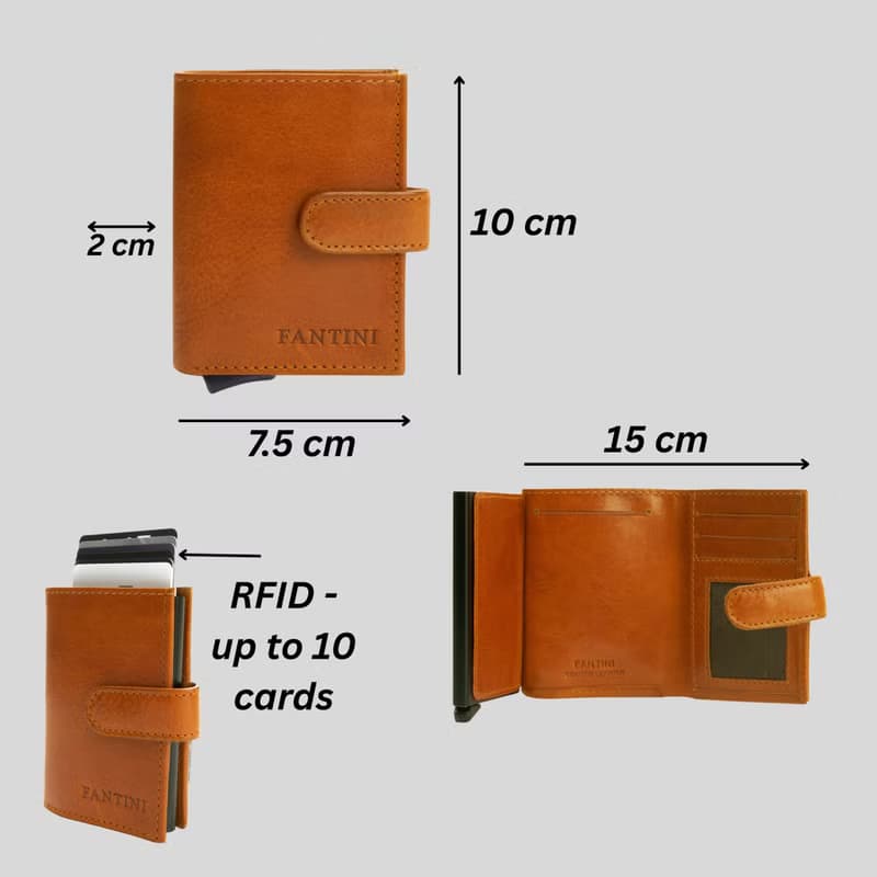 坦斯Tannex 彈出式皮革卡片夾短夾防盜皮夾錢包卡夾具備RFID