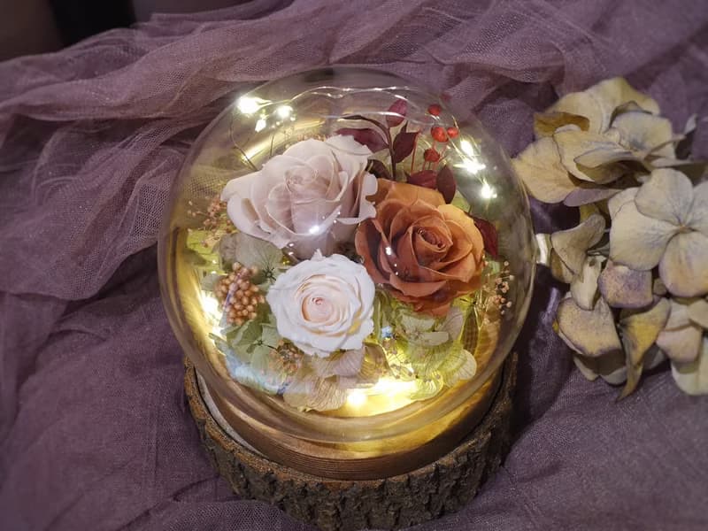 永生花玻璃燈罩 古典