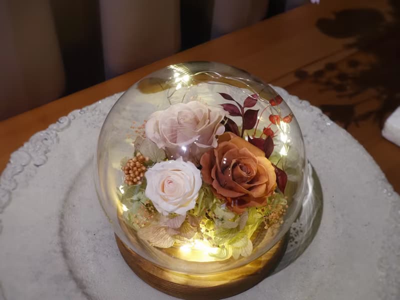 永生花玻璃燈罩 古典