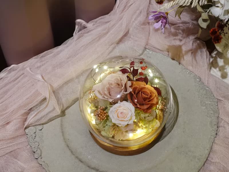 永生花玻璃燈罩 古典
