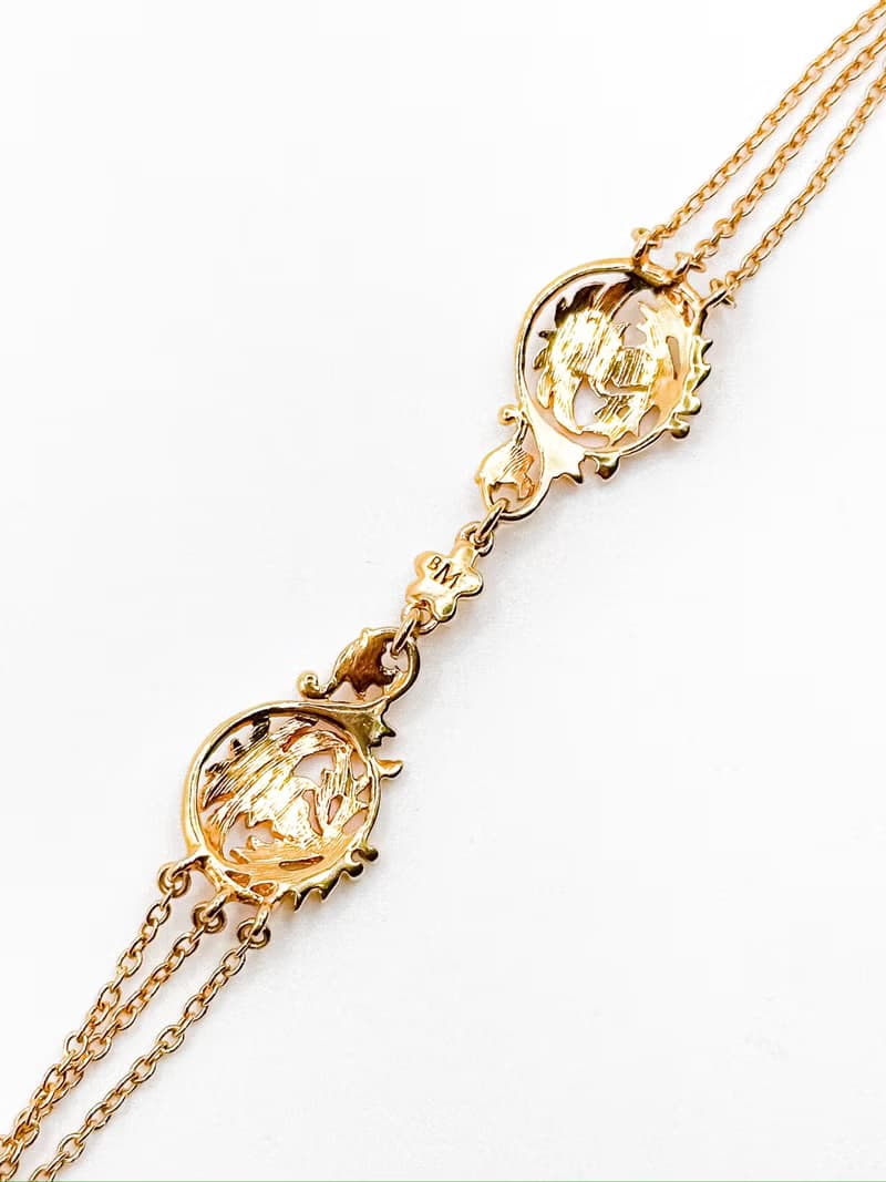 博物館珠寶系列——法國新藝術風格・簡約花草金手鍊