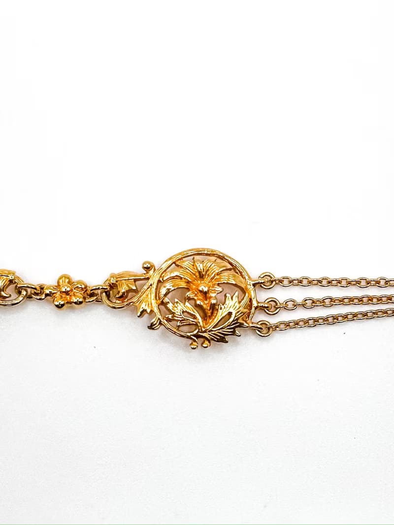 博物館珠寶系列——法國新藝術風格・簡約花草金手鍊