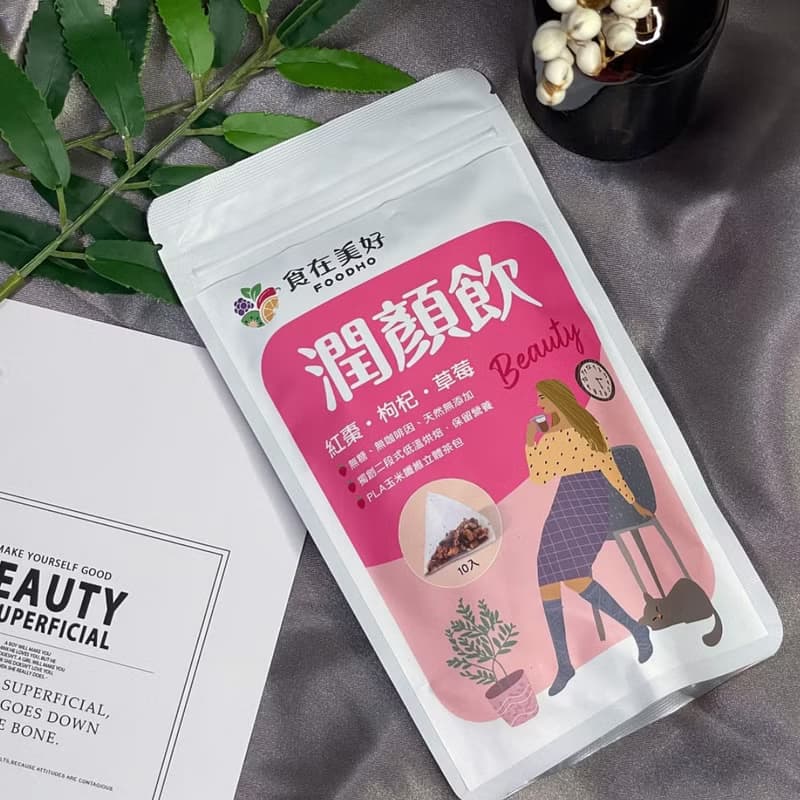 【食在美好】潤顏飲4.7g10入 紅棗 枸杞 草莓 菊花 甜菊 沖泡即飲