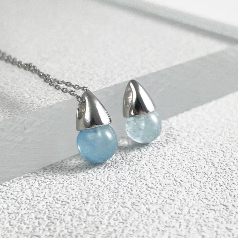 精靈Genie | 海寶精靈925純銀項鍊x海藍寶【勇氣溝通】