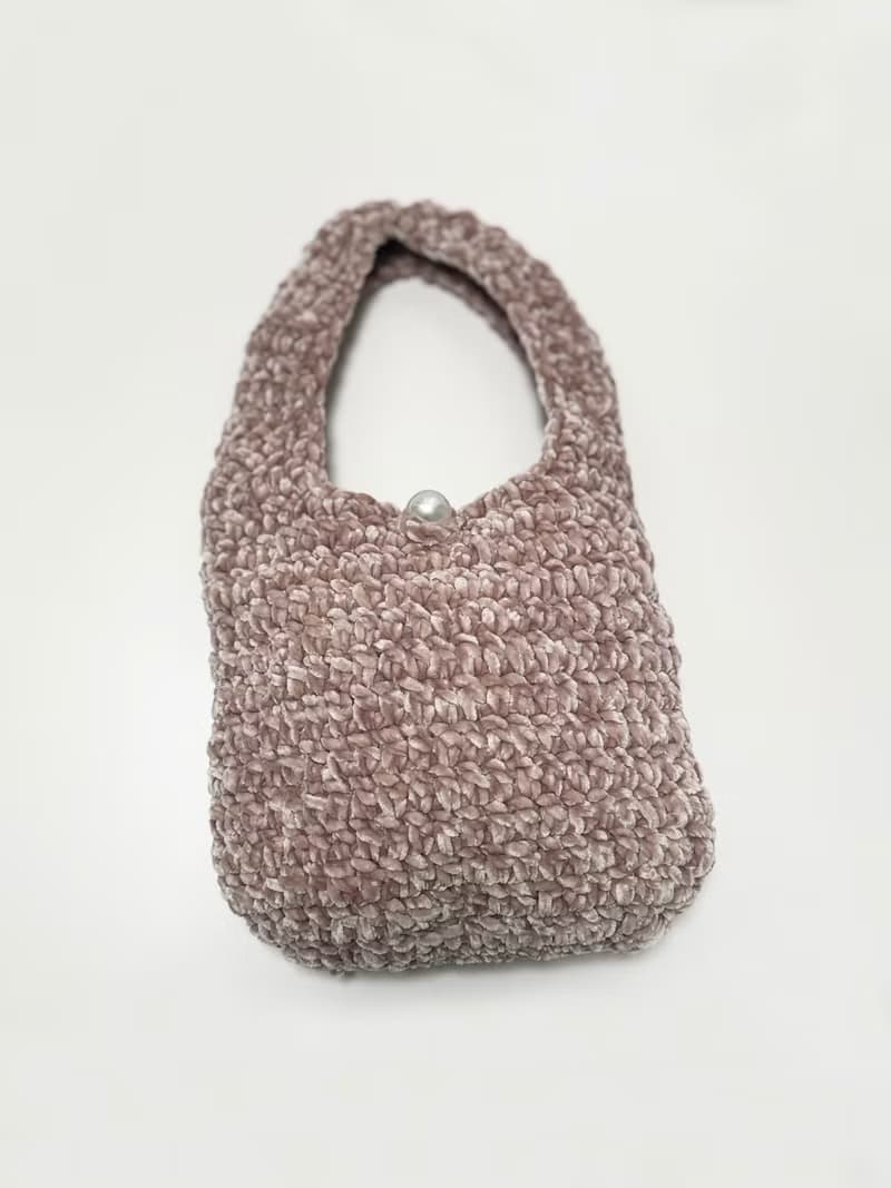 鈎織絲絨側孭袋