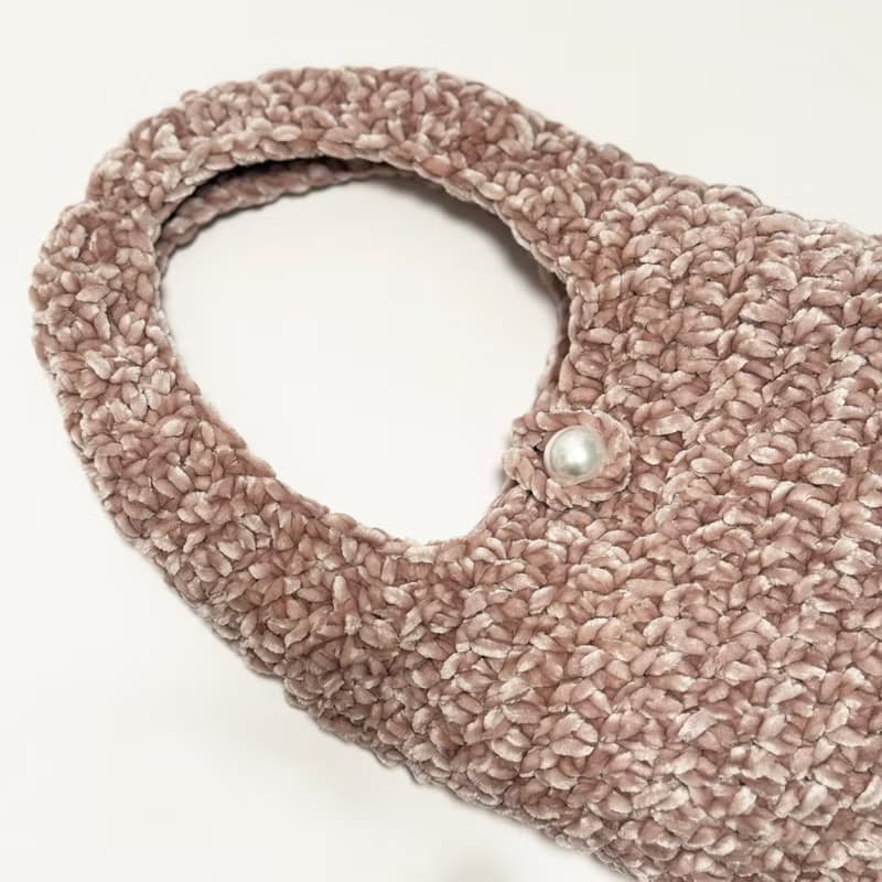 鈎織絲絨側孭袋