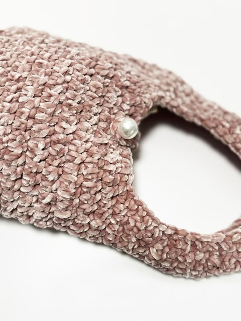 鈎織絲絨側孭袋