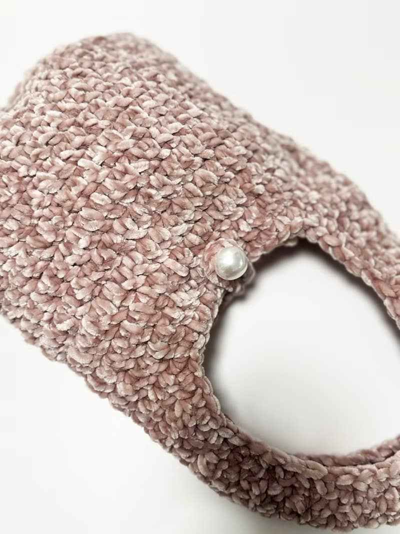 鈎織絲絨側孭袋