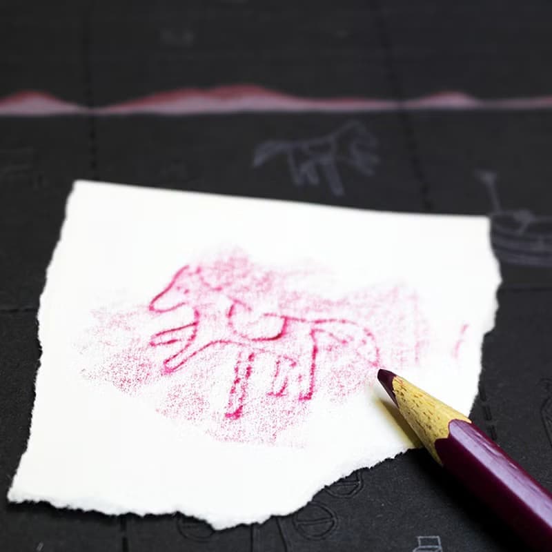 【深夜來玩躲貓貓 / 手繪DIY情境拓印卡 - 雙面共12