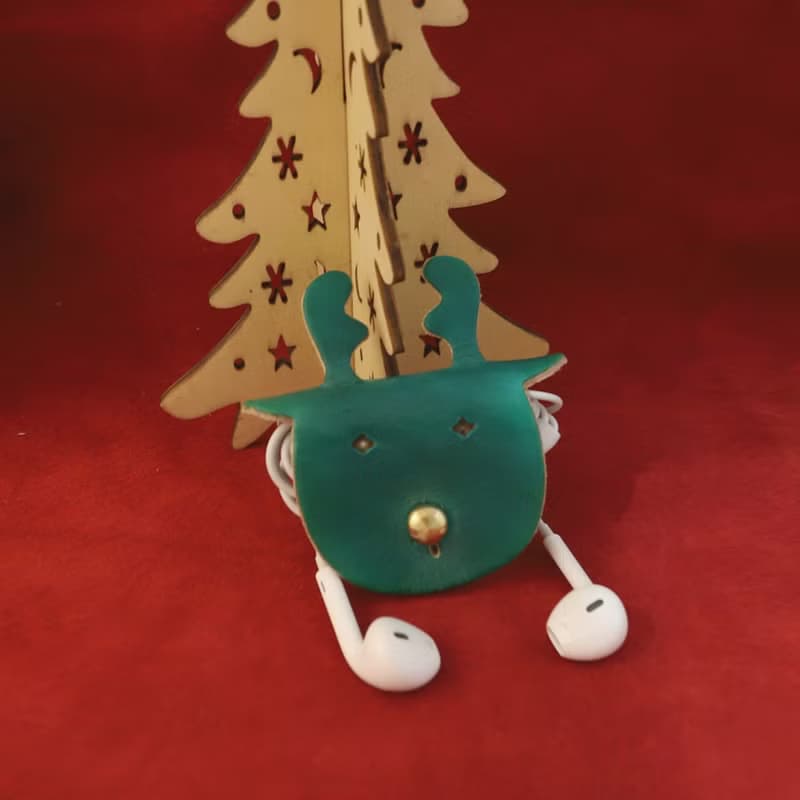 聖誕節皮革麋鹿集線器-寶藍。橙 (Xmas 、聖誕禮物、交換禮物)