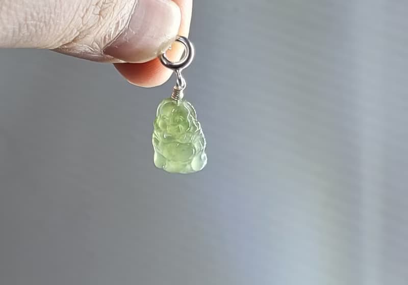 【親翠】天然翡翠 袖珍精品滿睛綠高冰站姿彌勒佛項鍊 佛系畢業禮