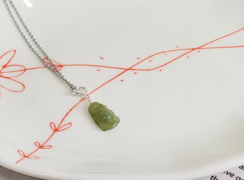 【親翠】天然翡翠 袖珍精品滿睛綠高冰站姿彌勒佛項鍊 佛系畢業禮