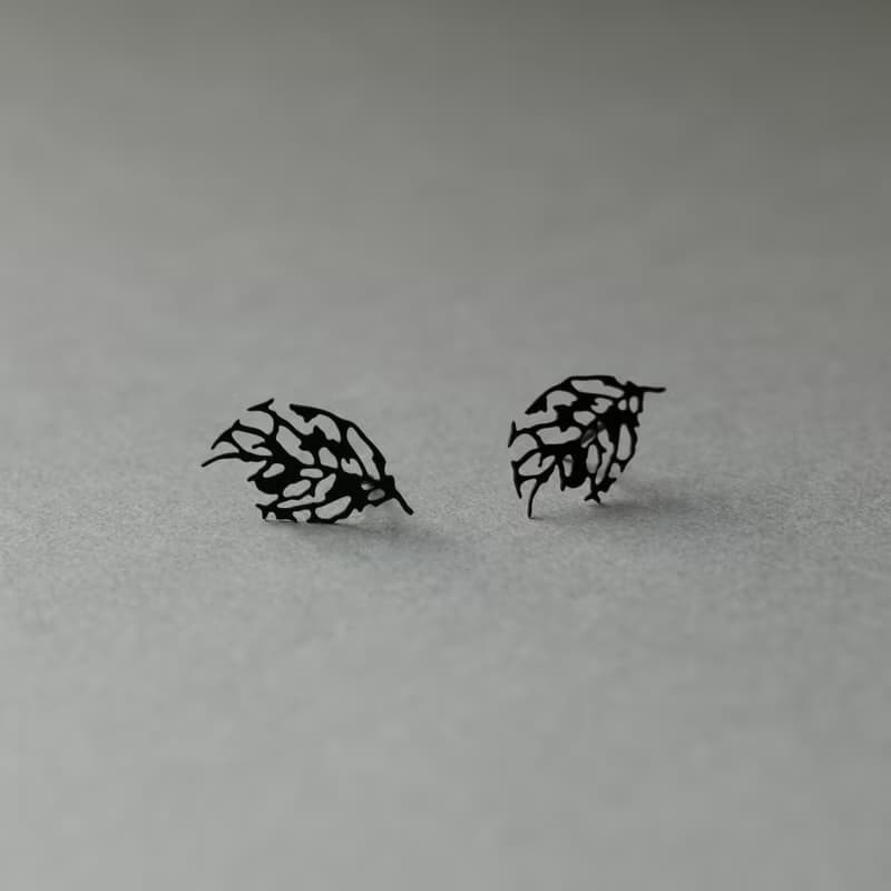 葉脈耳環XS 醫療鋼不過敏