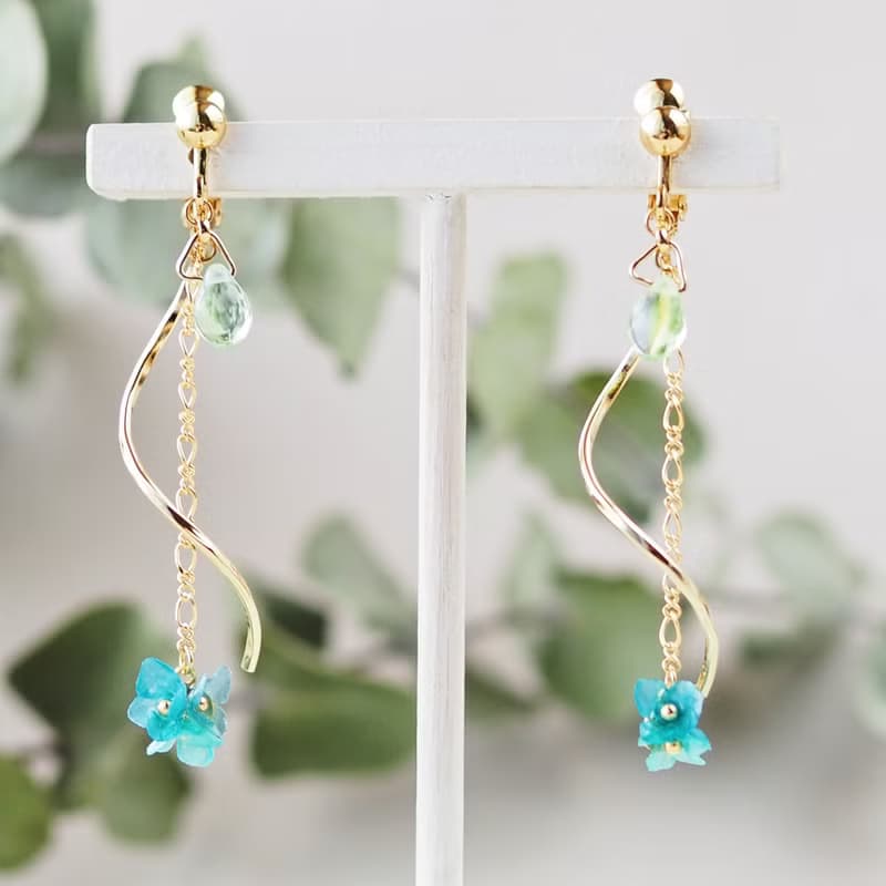 花雨に香る美濃和紙の紫陽花　ピアス/イヤリング