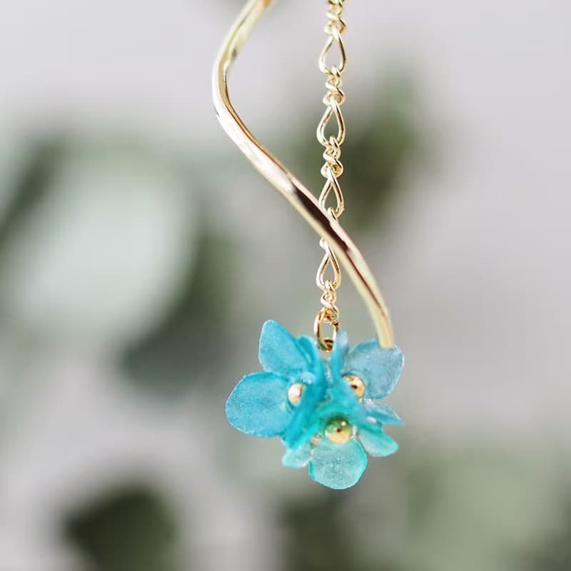 花雨に香る美濃和紙の紫陽花　ピアス/イヤリング