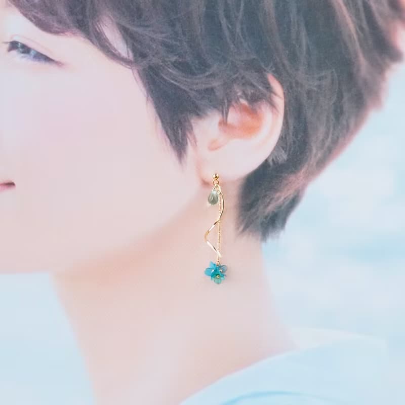 花雨に香る美濃和紙の紫陽花　ピアス/イヤリング