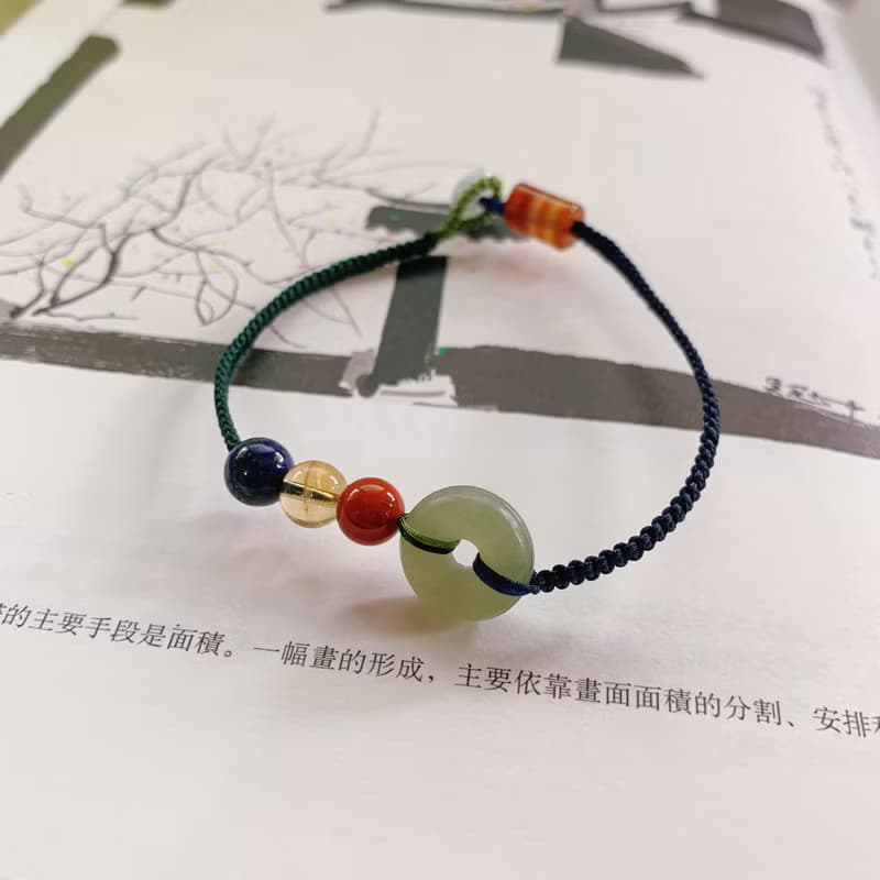 售完供欣賞 覓得。天然和田玉南紅黃水晶 青金石 瑪瑙翡翠l手鏈