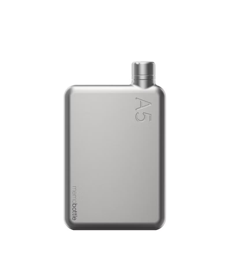 memobottle A5 1080ml 不鏽鋼筆記本薄型水壺 (Satin)