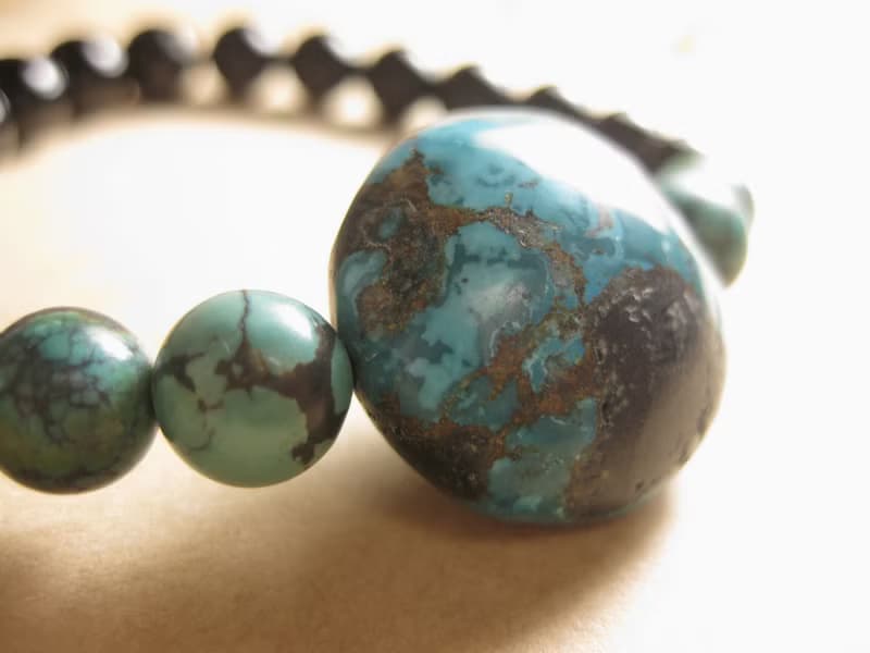 手鍊 珠串設計 西藏綠松石+黑瑪瑙