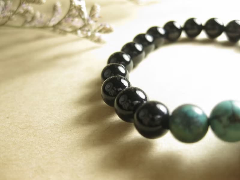 手鍊 珠串設計 西藏綠松石+黑瑪瑙