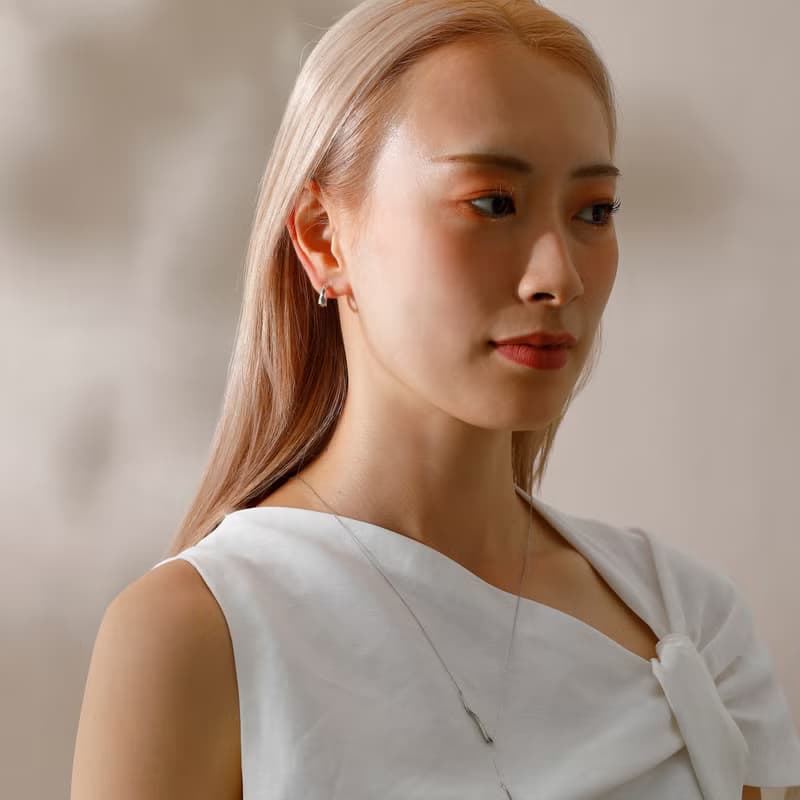 【Pinkoi限定商品】circle-sparkle smooth pierced earring　SV　ニッケルフリースムースピアス　フープピアス　シルバー