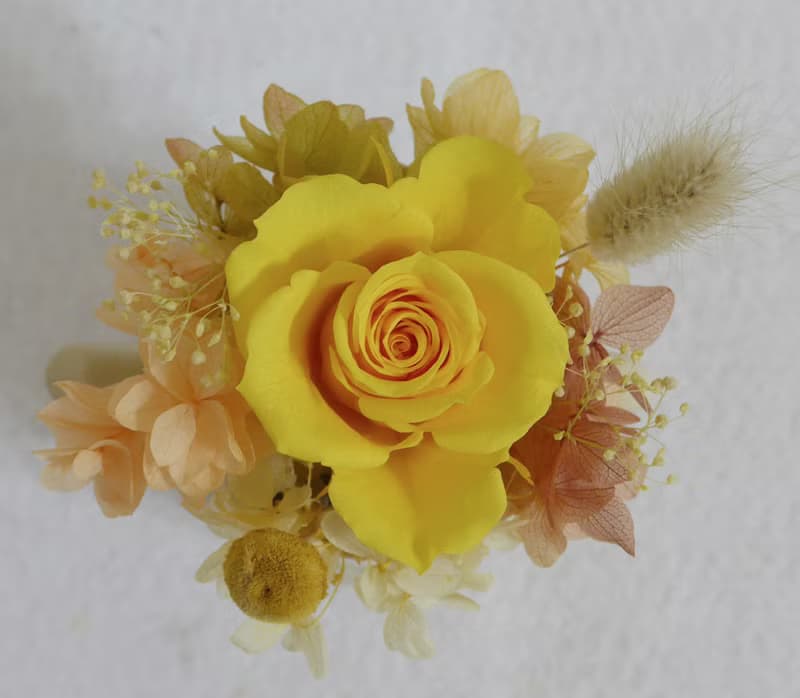 情人節禮物花束活力黃澄橘澆水壺不凋盆花 永生乾燥向日葵畢業花