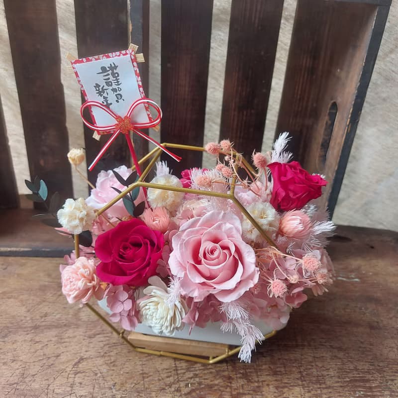 新年盆花 開幕誌慶 乾燥花盆 花禮 開幕慶賀 盆花 水泥盆 新年花